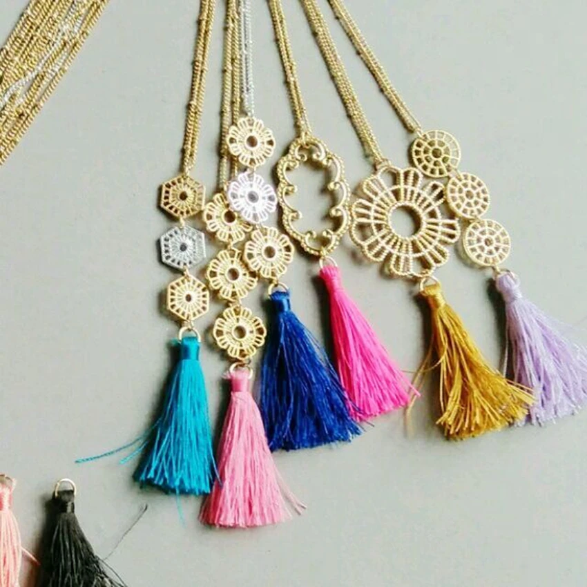 

New Design Pendant Tassel Necklace, Thread Tassel Hand Making Necklace, Elena Wong Fashion Jewelry