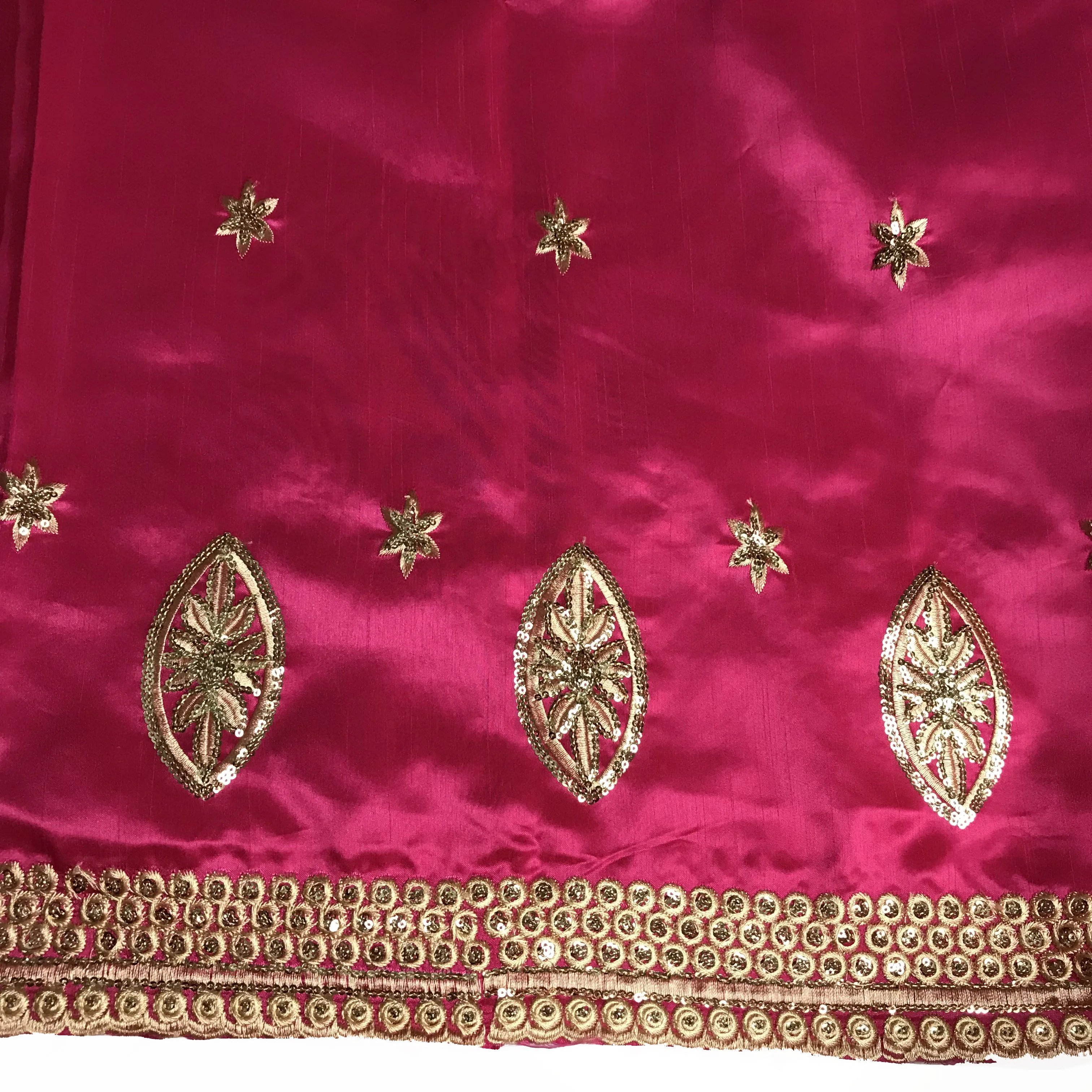 2020 Nigerian Fushia Pink African George Lace Fabric Latest Sewing Material Cotton Sequince Bridal Dress DIY Raw Silk KRL-91823 | Дом и сад