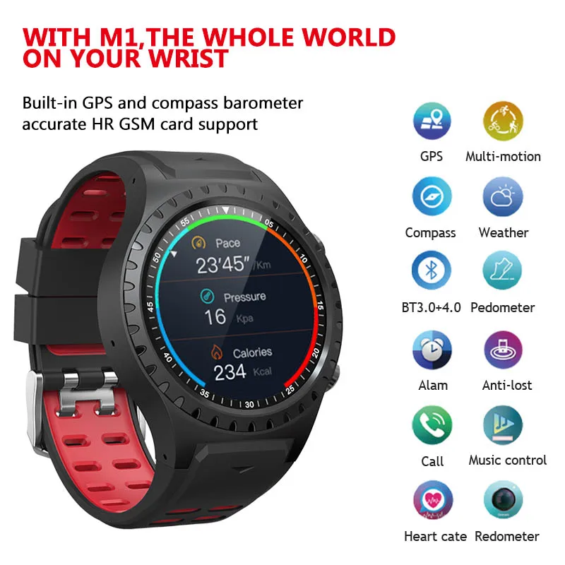 XGODY M1 gps Смарт часы цифровые спортивные с Bluetooth барометр компас мульти спортивный