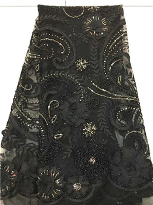 Кружевная ткань с блестками в африканском стиле 5 ярдов красная 2018 высокое