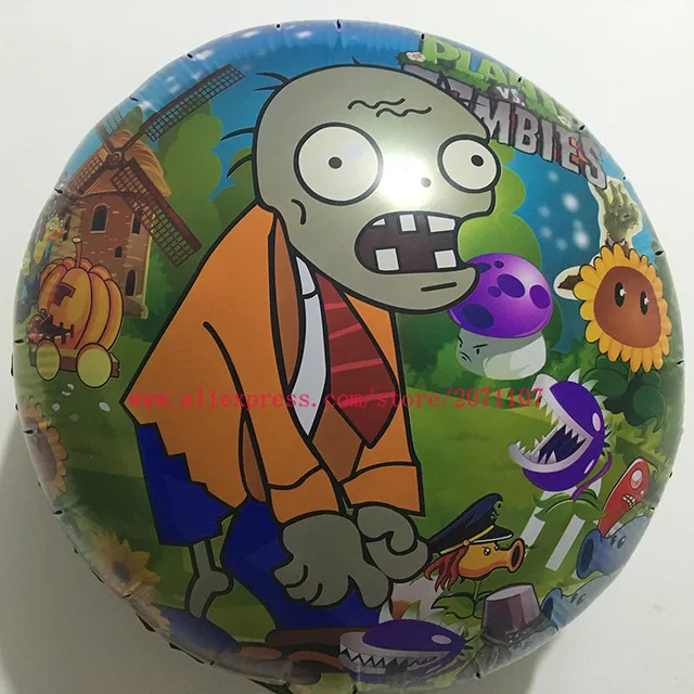 Plants vs Zombies Lucky 1 шт. 18 дюймов Человек-паук Мстители Heros Миньон Микки вечерние поставки Божья коровка фольги Гелий декоративные воздушные шары - Цвет: Plants vs Zombies