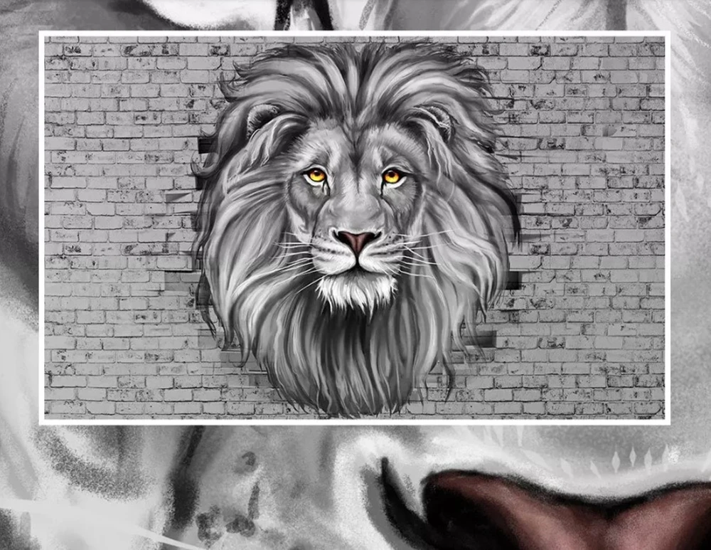 Lion 3d modern wallpaper papel de parede living room sofa tv wall bedroom papers home decor cafe bar restaurant mural | Обустройство