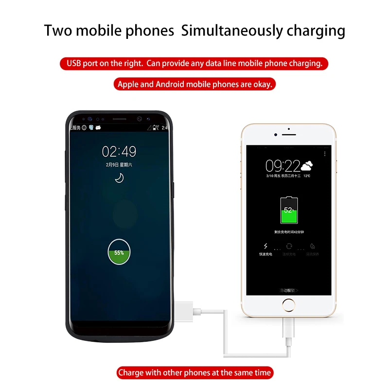 

Battery Charger Case For Samsung S8 10 20 A51 71 Note 10 Portable Travel Charging Power Bank Phone Case Cover