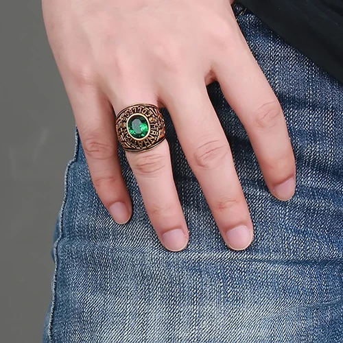 НОВЫЕ ПОСТУПЛЕНИЯ Человек Chic Искусственный Камень Сша Письмо Резные Titanium Стали