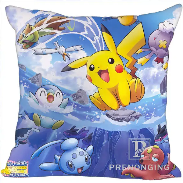 Pillowcases Заказная декоративная наволочка Пикачу Покемон квадратная Наволочка на молнии лучший подарок 40x40 см, 45x45 см(одна сторона) 180117#97 - Color: Pillowcases