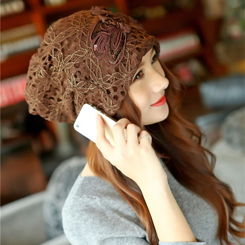 Новинка 2017 Для женщин осенью и зимой полые кружева корейский двухслойная цветы