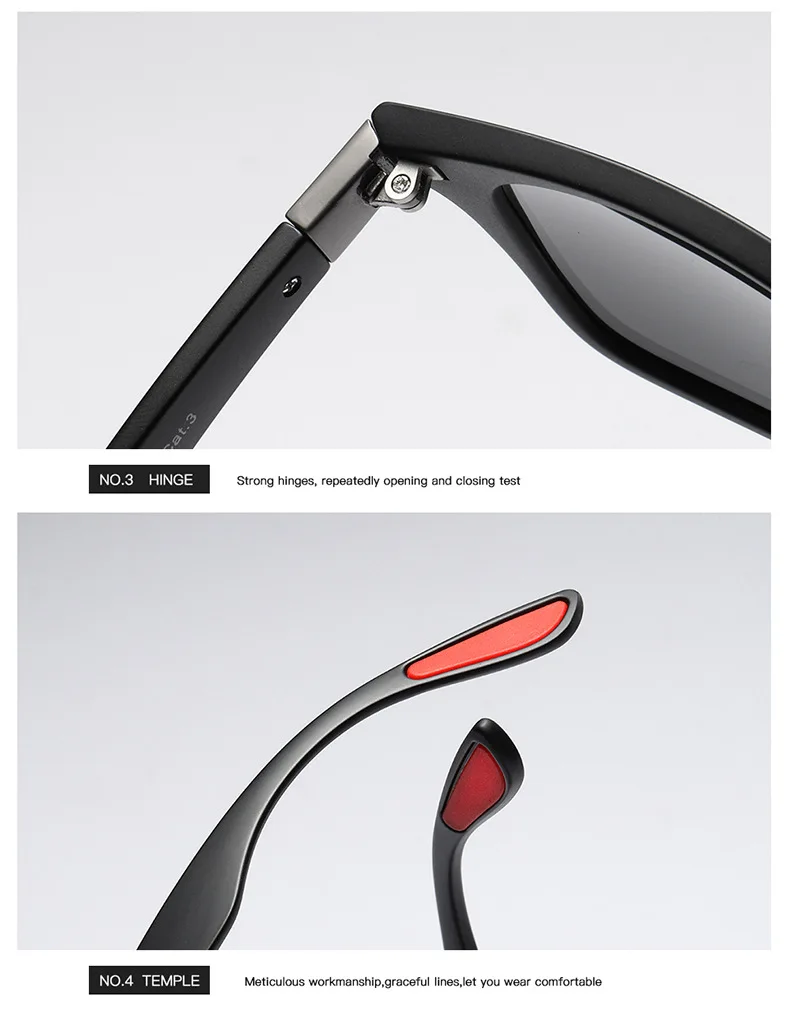 TR90 Мужская поляризационные солнцезащитные очки Классические повседневные