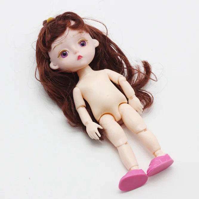Brown Hair 15 см BJD куклы игрушки 13 суставов прекрасные Оригинальные девушки принцесса куклы 1/12 тела суставы активные наряды куклы для детей игрушки на день рождения - Цвет: Brown Hair
