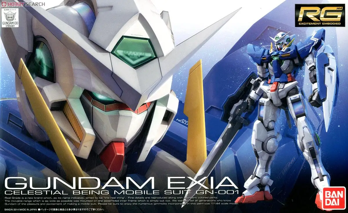 Bandai Gundam 89481 RG 1/144 OO 00 EXIA мобильный костюм Сборная модель наборы экшн фигурки