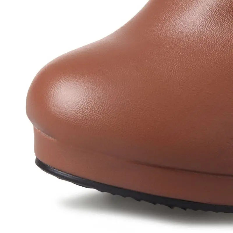 RIZABINA/большие размеры 32-46 Женские полусапожки Зимняя повседневная офисная обувь