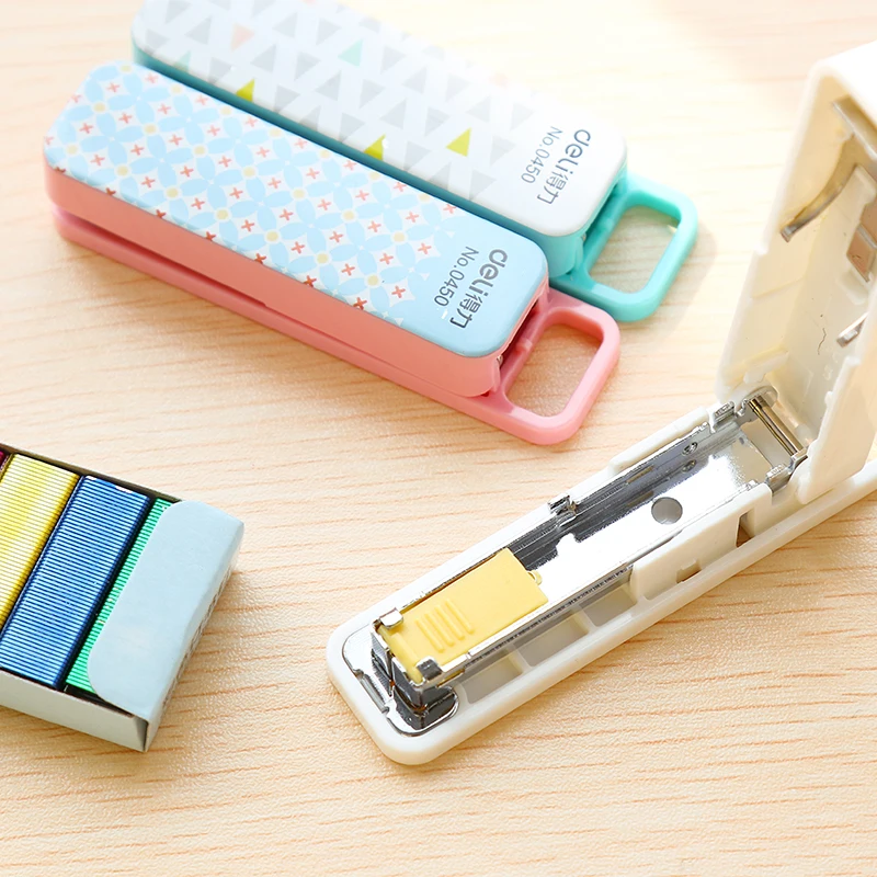 

Geometric Portable Manual Mini Stapler No.10 Color Staples Set Stationery Office School Supplies Business Documents Binding Tool