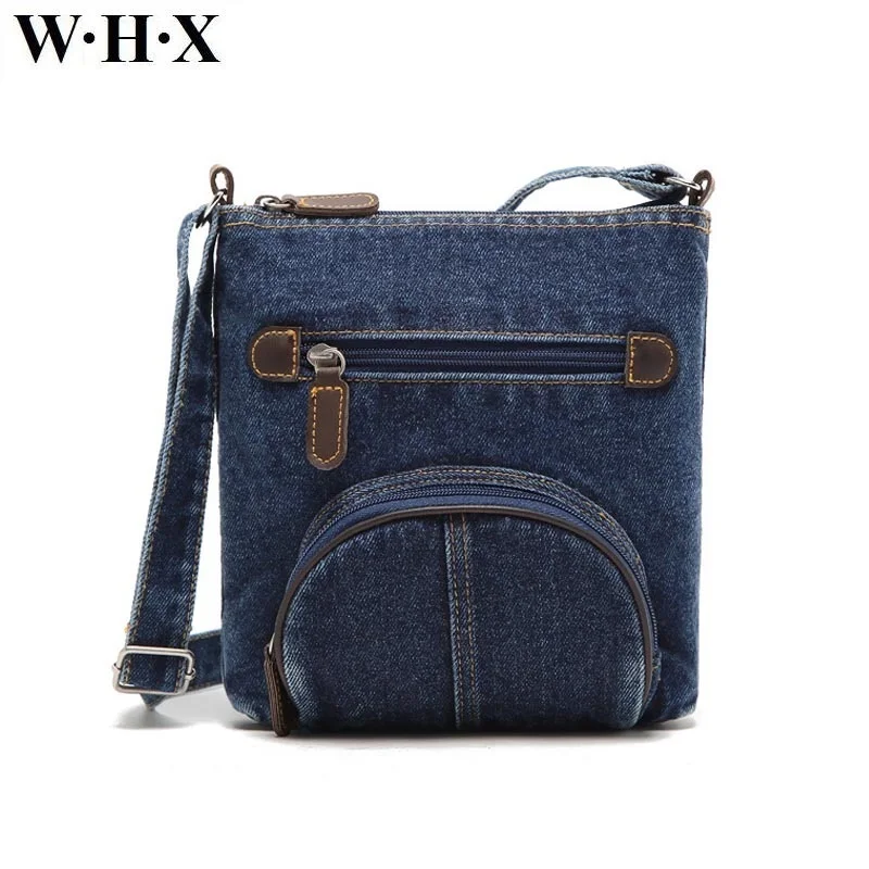 WHX джинсовая Сумки Для женщин сумка женская для Crossbody леди Обувь девочек кошелек