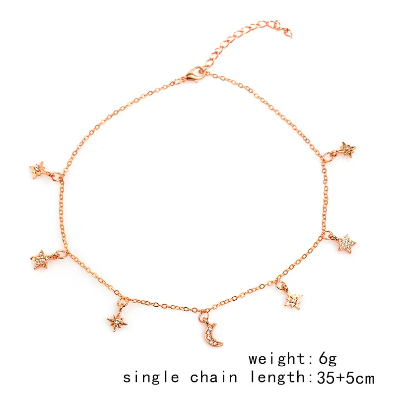 Горячая Распродажа! Простое Ожерелье с коротким воротником в виде звезды и Луны