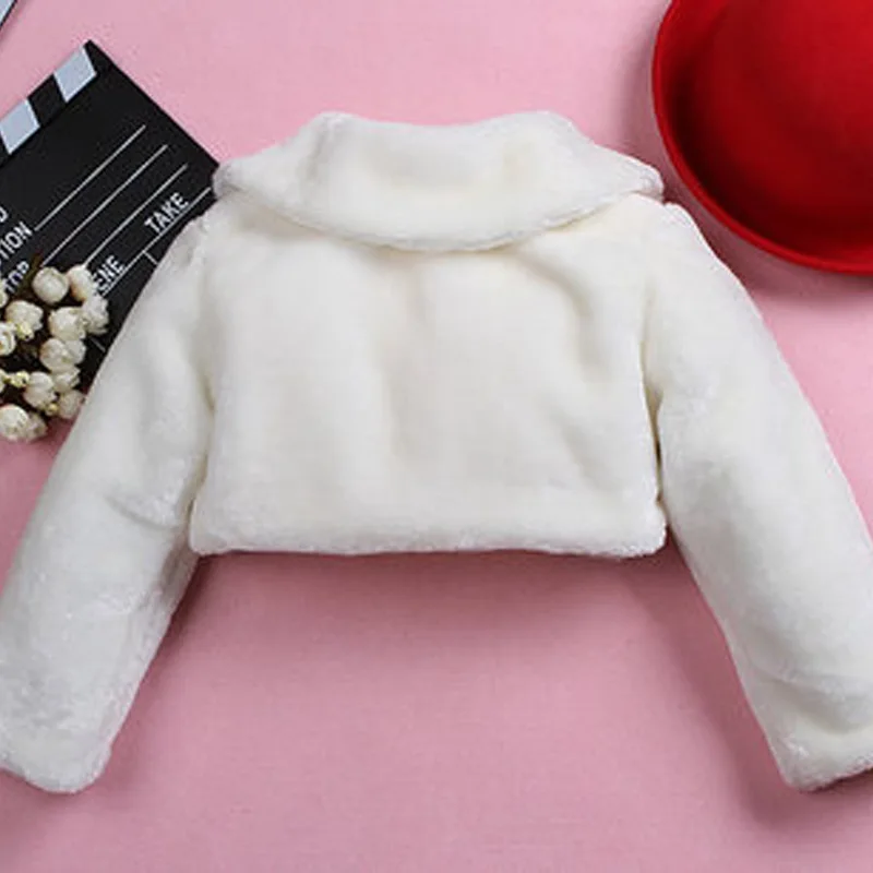 Kids Wedding Winter Long Sleeve Cape Flower Girls Fleece Soft Princess Children Outwear Fur Coats Wool Cloak | Детская одежда и