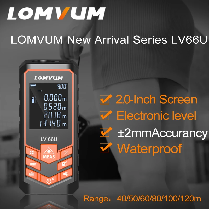 LOMVUM LV 66U ручной лазерный дальномер цифровой Электрический нивелир лента Misuratore