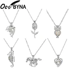 Ожерелье Octbyna с жемчужной подвеской серебряного цвета, ожерелье с натуральным жемчугом желанием, ожерелье с устричным жемчугом для женщин, модные украшения, Прямая поставка