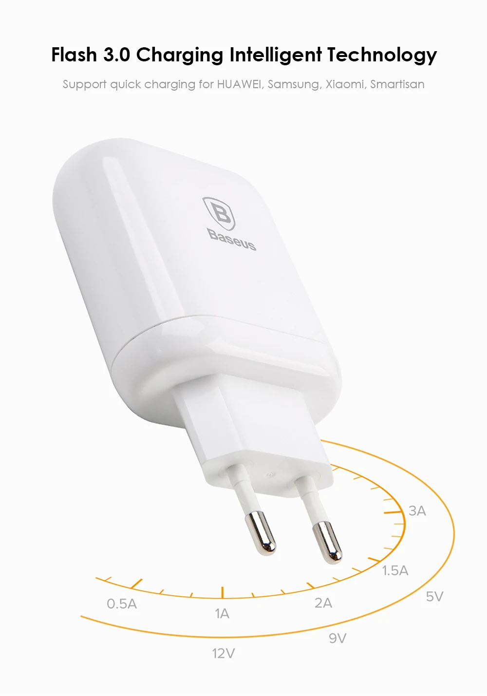 Baseus Bojure серия EU Plug Dual USB QC3.0 быстрое зарядное устройство 23 вт универсальное для