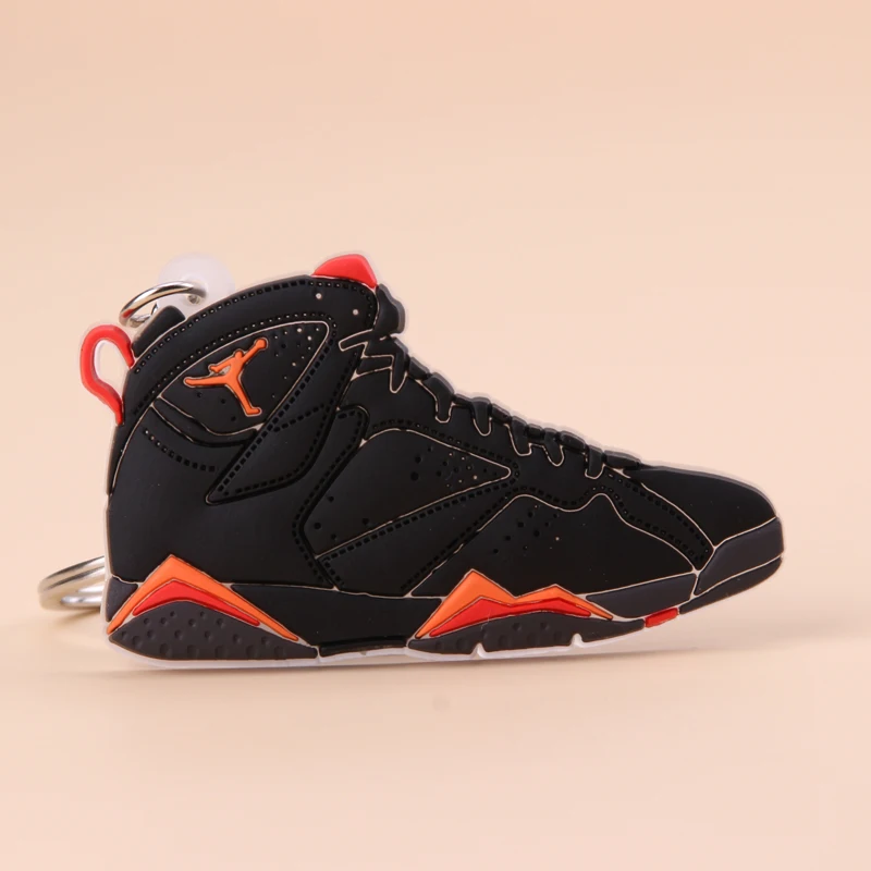 Picture Color5 Мини Jordan 7 брелок обуви Для мужчин Wome/Дети C логотипом отличный подарок для баскетбола брелок-кроссовок для ключей ключ держатель Porte Clef - Цвет: Picture Color5
