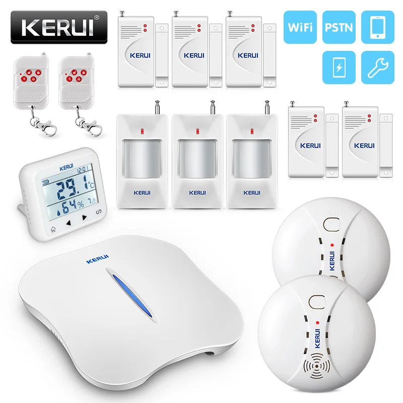 KERUI WI FI системы домашней охранной сигнализации W1 PSTN Беспроводной IOS android