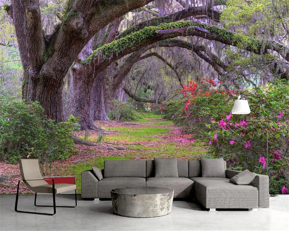 Пользовательские обои лесное дерево пейзаж фото фон для телевизора стена