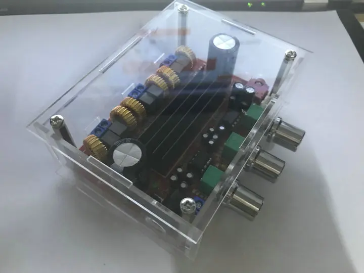Акриловый Корпус для 2,1 канальный цифровой усилитель мощности доска 12 V-24 V с большим числом значений напряжения TPA3116D2 2*50 Вт чехол