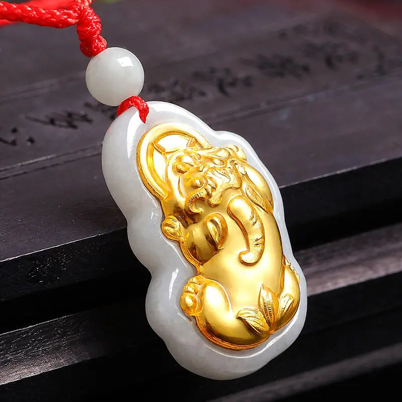 Аутентичный жадеит класса А с 999 золотом|Ювелирные шармы| |