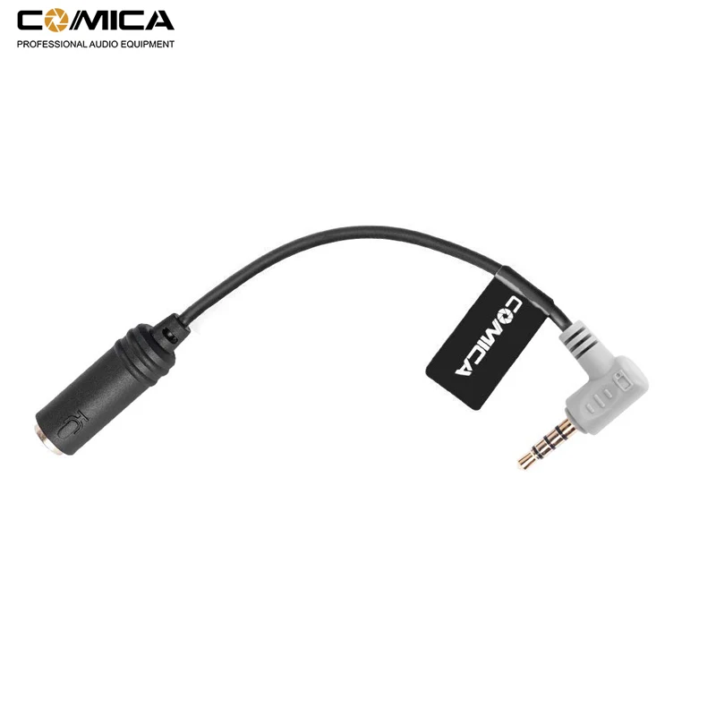 Кабель адаптер Comica для смартфонов iPhone Samsung HTC TRS(Female) TRRS(Male)
