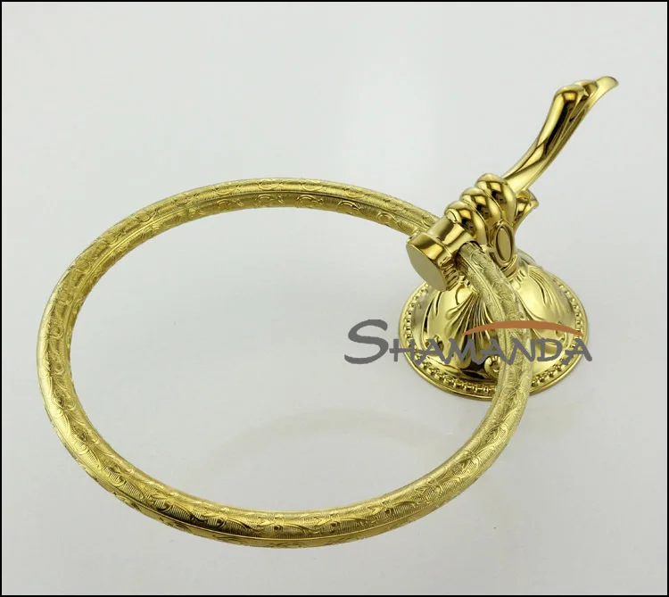 Бесплатная доставка Цинк & Латунь Титан Золотое готовое полотенце кольцо