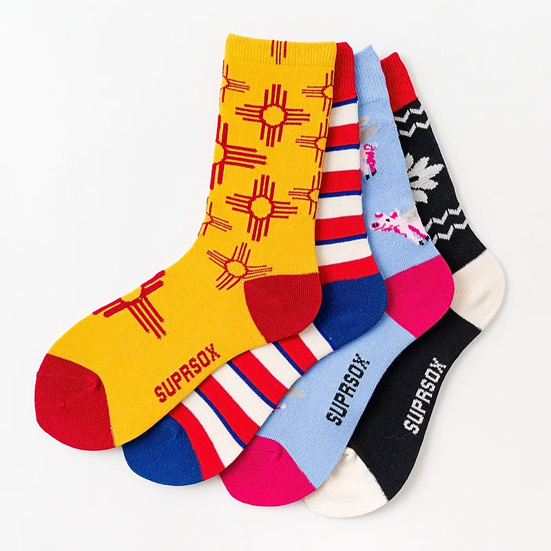 20 пар Ретро сплайсинга креативные sox fun Летающие Свиньи мужские индивидуальные