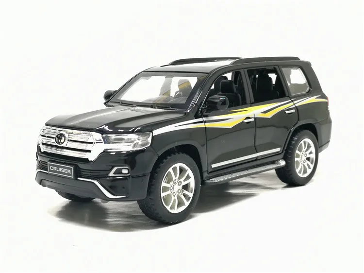1:32, Toyota LAND CRUISER, литые под давлением модели автомобилей, игрушки с шестью открывающимися дверями, задний звуковой светильник для детей, игрушки