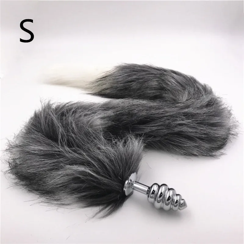 Anus Bead Faux Fox Tail Anal Plug Stainless Steel Butt Stopper Long Animal Adult Games for Couples H8-5-128C | Красота и здоровье