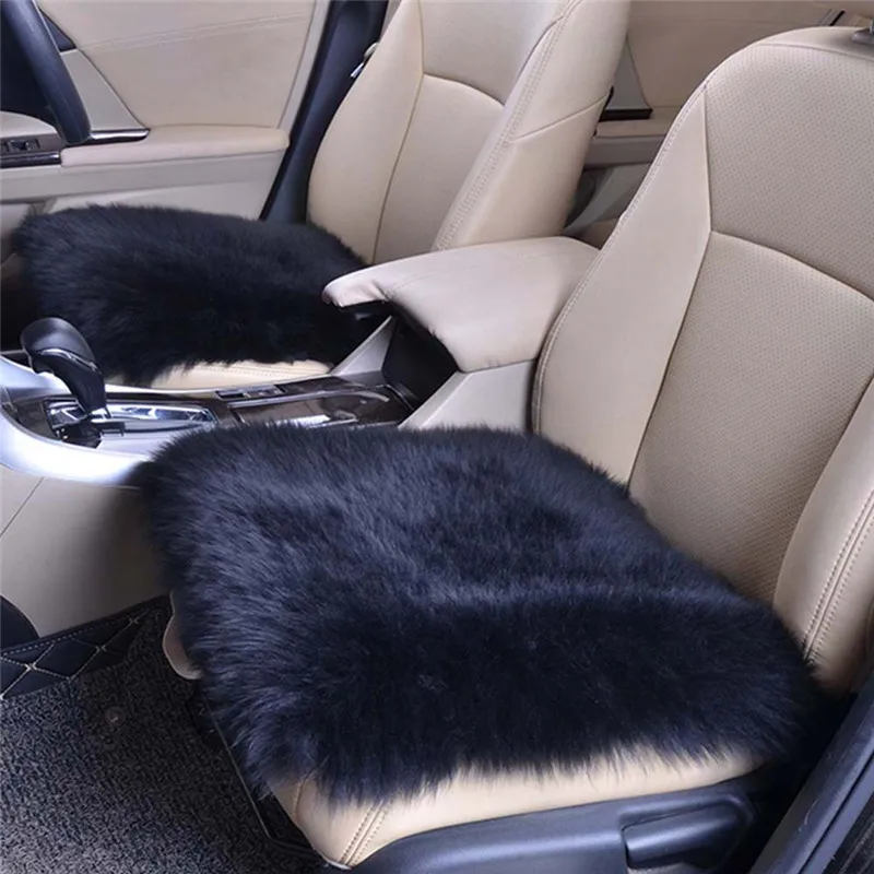 45*45 Car Seat Cover Luxurious Natural Fur Authentic Soft Fluffy Wool Sheepskin for Automobile Interior Accessory Cushion |