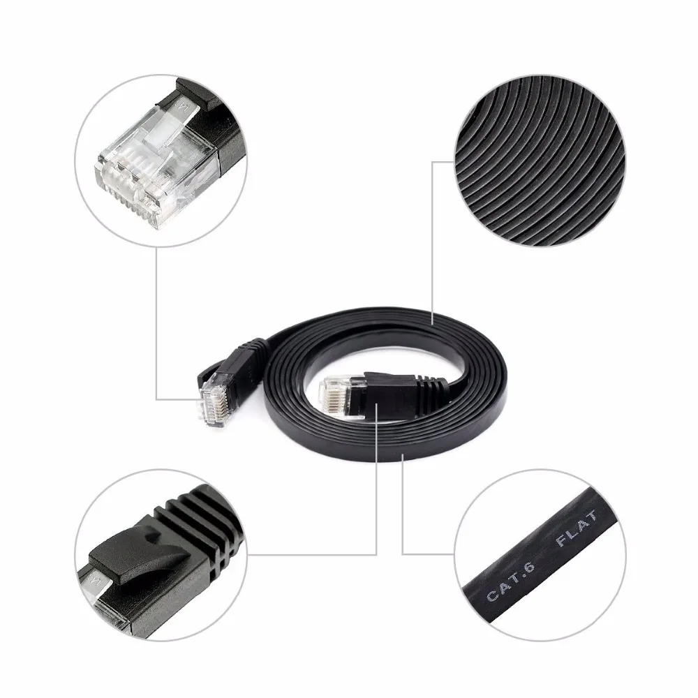 12 шт. 25 см/50 см/1 м/1 5 м/2 м/3 м/5 м/Ethernet кабели Плоский CAT6 плоский UTP Ethernet сетевой кабель