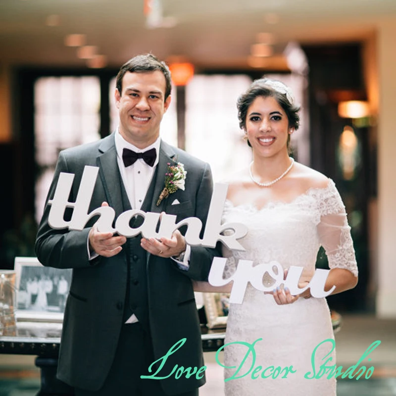 

15" long Thank You Sign Wedding Signs Photo Prop for Card - Wedding Signs for Thank You Cards