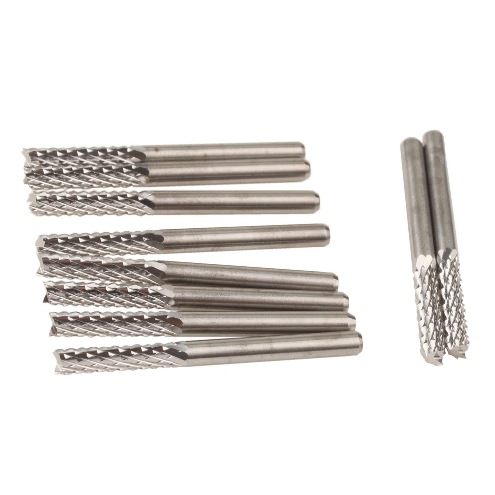 

10PCS 3.175*15mm Carbide End Mill CNC Milling Cutter PCB Cutter Tools, Circuit Board PCB Milling Bits for CNC Cutting Drill