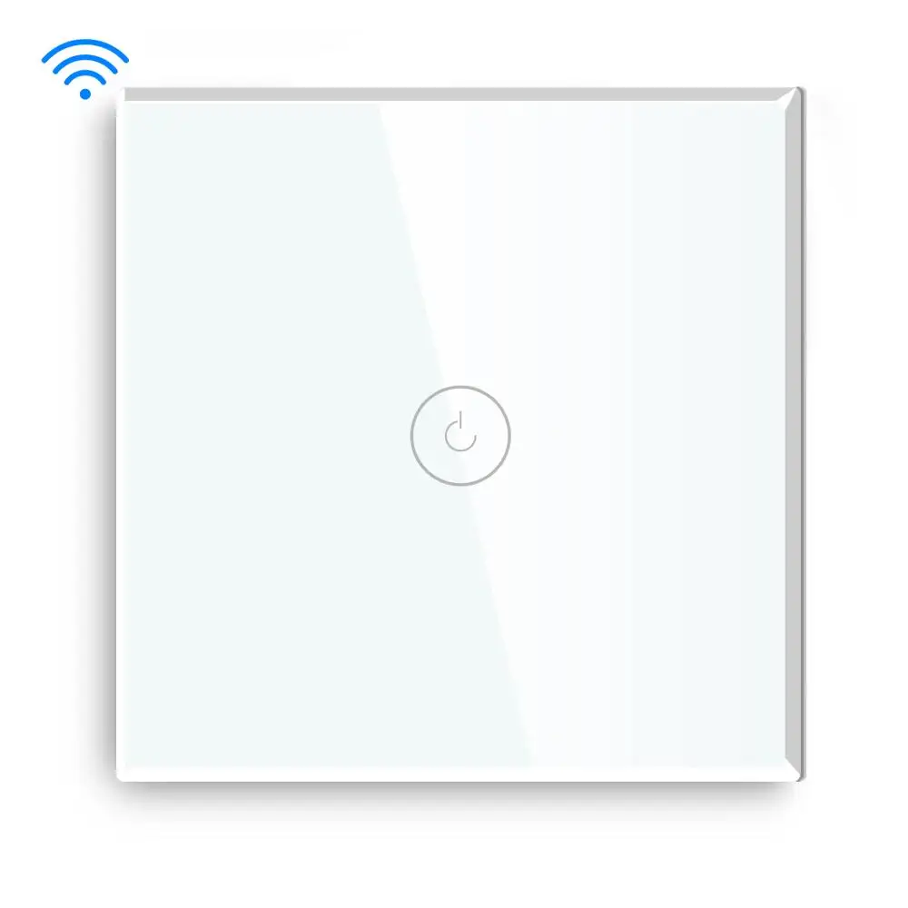 Белый BSEED, ЕС, сенсорный Wi-Fi светильник, 1 комплект, 1 способ, умный переключатель, беспроводной Wifi переключатель, белый, черный, золотой цвета, для умного дома - Цвет: Белый