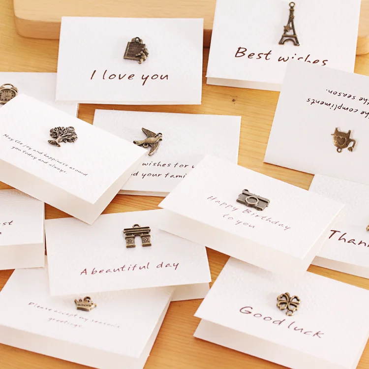 

6pc/lot Engraved mini memory card / birthday / greeting card/holiday festival wish greeting business paper card