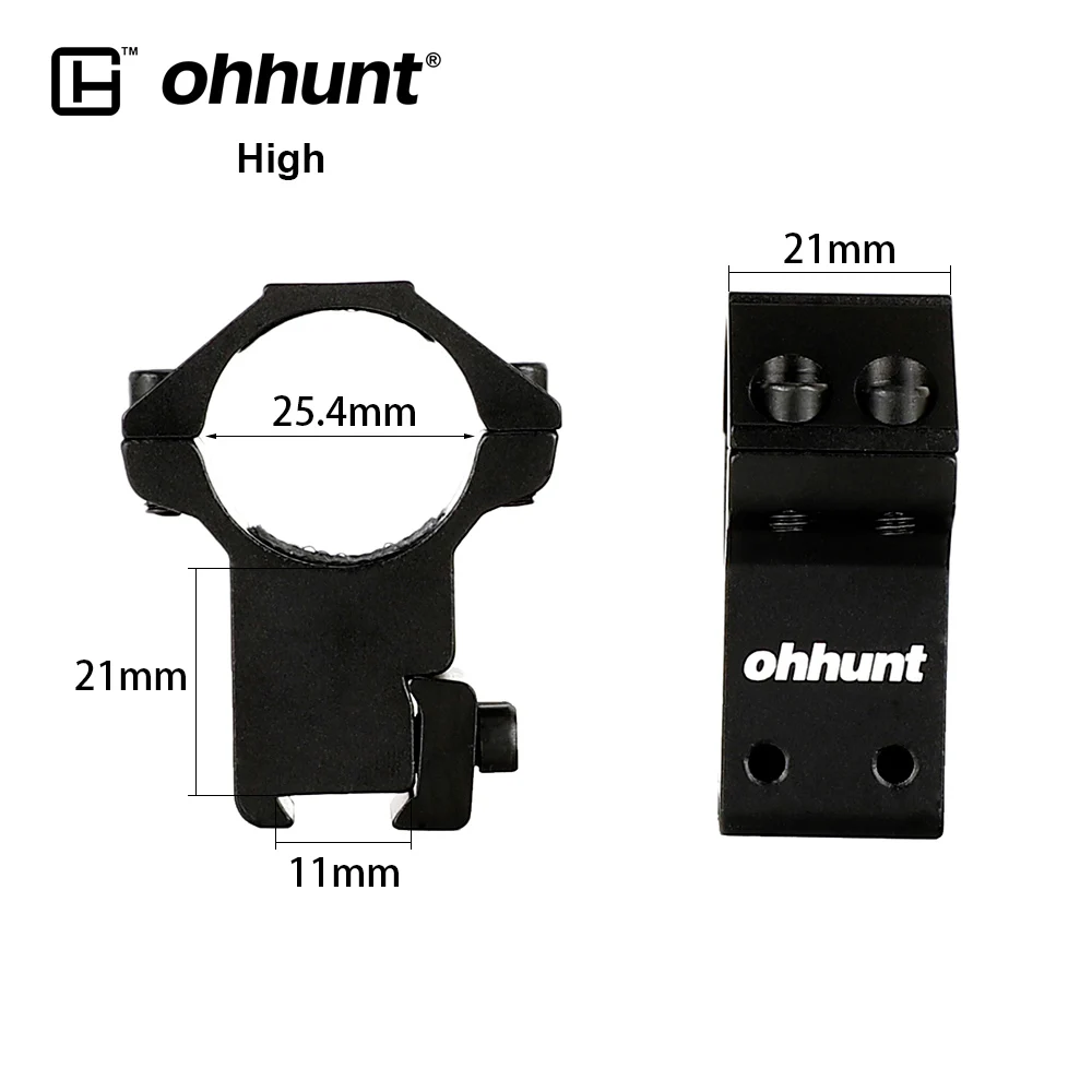 High Profile Level Ohhunt 2 шт. 1 дюймов тактический прицел кольца 11 мм крепление направляющей «Ласточкин хвост» Высокий Низкий профиль уровень с остановкой для охоты прицел - Цвет: High Profile Level
