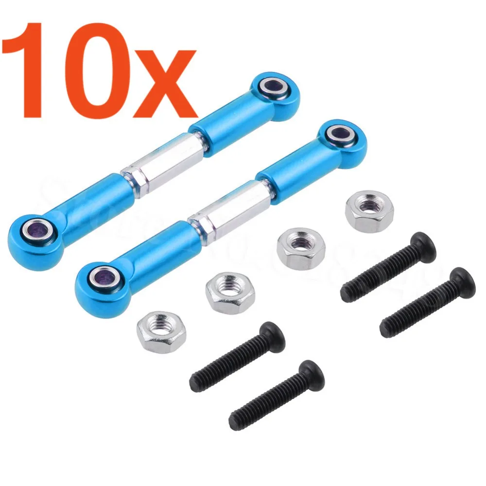 

10Pairs/Lot Aluminum Steering Linkage Rod Turnbuckle Link 0019 For WLtoys 1/12 Scale RC Model Car 12428 12423 Metal Parts