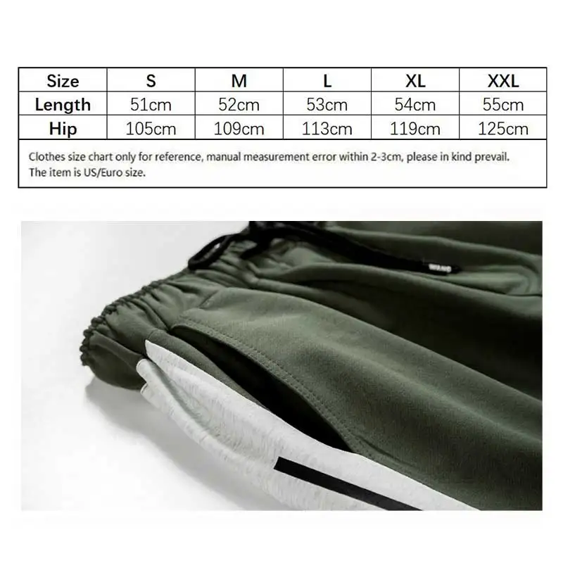 Мужские спортивные шорты свободного покроя с карманами хлопковые эластичной