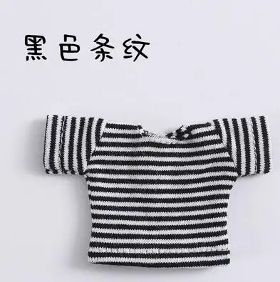 black stripe 1 шт. мини одежда летние повседневные полосатые футболки для OB11, BJD 1/12, Obitsu 11 Аксессуары для кукольной одежды - Цвет: black stripe
