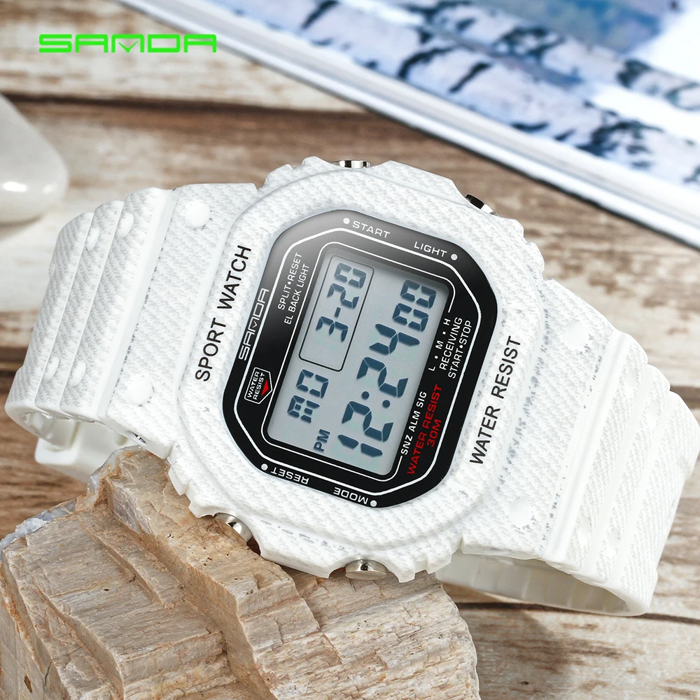 SANDA спортивные часы мужские модные брендовые цифровые водонепроницаемые