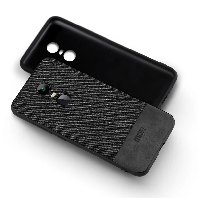 black with gray Чехол для Xiaomi Redmi 5 Plus, тканевый чехол, силиконовый защитный чехол s capas MOFi, чехол Redmi5 - Цвет: black with gray