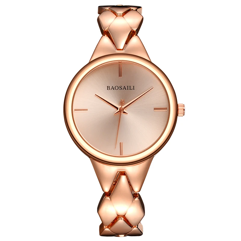 Rose Gold Baosaili Брендовые женские кварцевые часы золото Для женщин Наручные часы роскошные часы платье часы Простой hodinky подарок Saat Relogio feminino - Цвет: Rose Gold