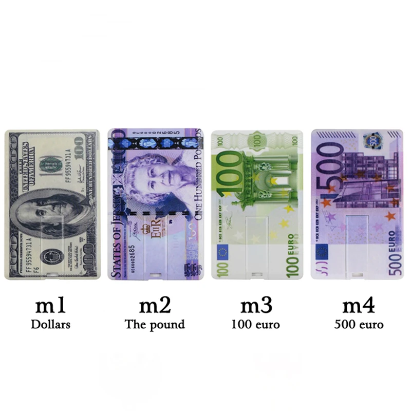 

Car USB Flash Drive Dollars Pen Drive 4GB 8GB 16GB 32GB 64GB 128GB Pen Drive Memory Euro USB 2.0 Stick Wallet