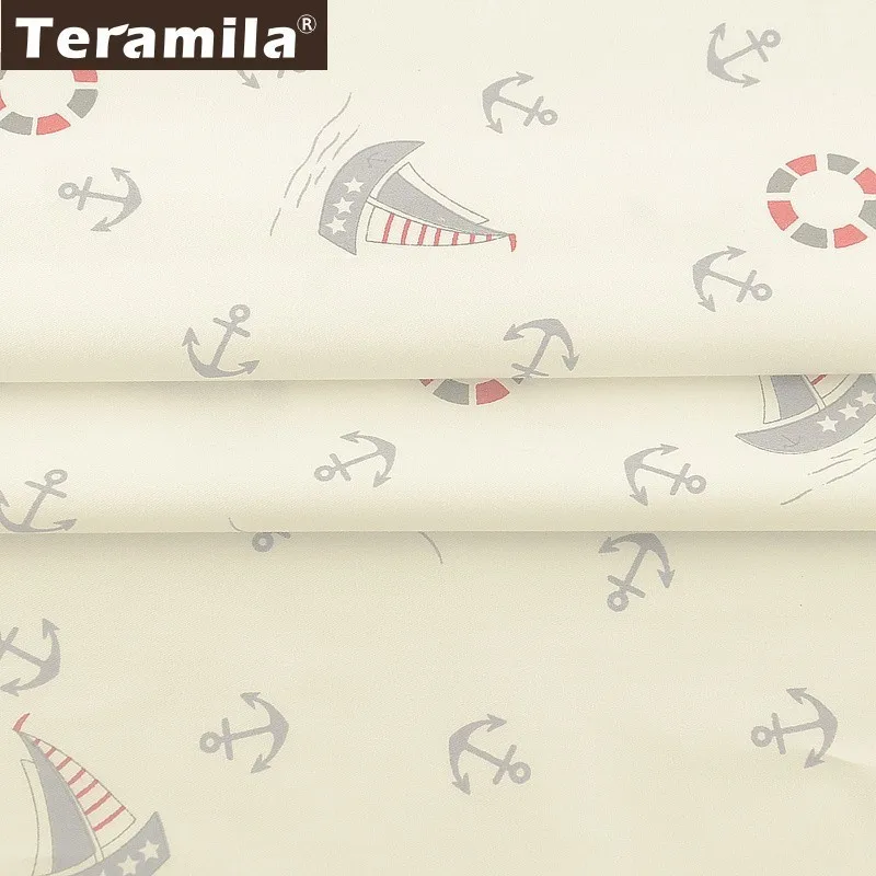 Teramila хлопчатобумажной ткани метр Sen Anchor дизайн DIY лоскутные одеяла платье простыня швейная ткань домашний текстиль Telas Tissu