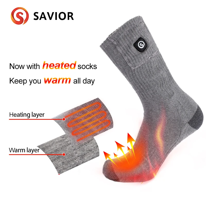 Теплые носки с интеллектуальным нагревом зимние аккумулятором теплые для спорта