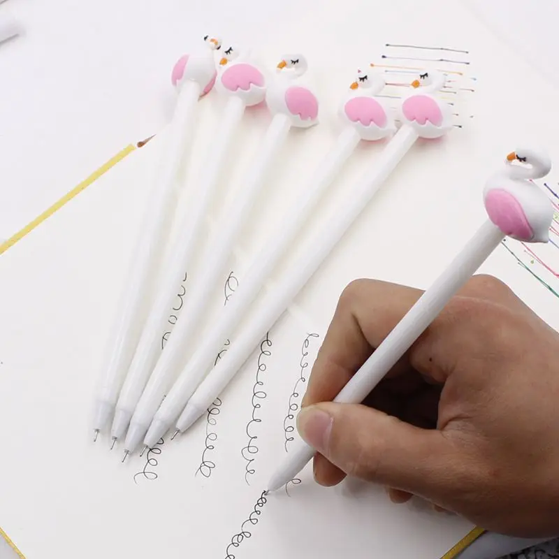 2 шт./лот 0 5 мм Новинка рядом Белый лебедь гелевая ручка Escola Papelaria школьные