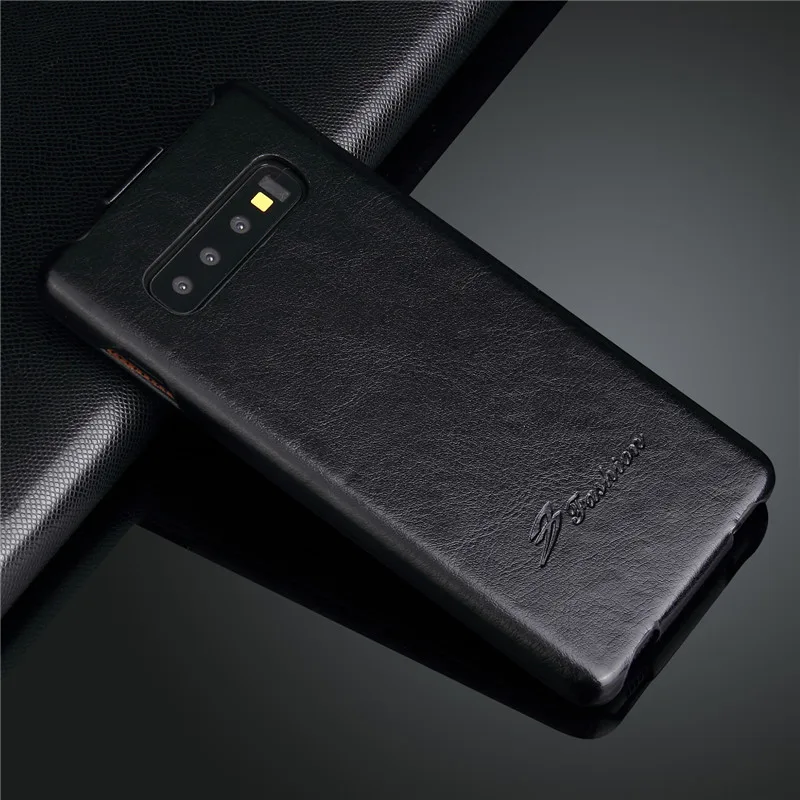 black Вертикальный флип-чехол для samsung Galaxy S10, Ретро Чехол-бумажник из искусственной кожи для samsung Galaxy S9, S8 Plus, Note 8, S7 Edge, флип-чехол - Цвет: black