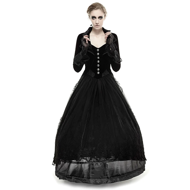 New Punk Rave Fashion Black gothic jacket Rock cosplay Kera Steampunk women Coat y658